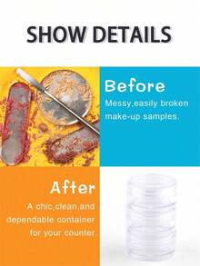 3/50pcs - Empty Diamond Powder Jewelry Storage Box, Eyeshadow Lipstick Refillable Bottle, Small Round Cosmetic Container, Travel Portable Box, Makeup Packaging Jars, Mini Round Tins With Lids, Cosmetic Boxes, Glitter Powder Packaging Bottles - White - View 9