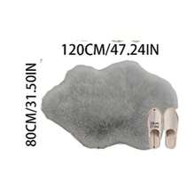 1pc Cloud-Shaped Gray Faux Wool Rug - Modern Minimalist Design, Suitable For Living Room, Bedroom And Home Decor - Soft Plush Surface With Rubber Backing, Machine Washable - Winter Gift, Thick Rug, Autumn/Winter Plush Rug, Thick Carpet, Christmas Decor, Kitchen Rug - Grey - View 8