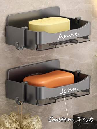 1 pieza Jabonera de pared, Soporte de jabón simple, Bandeja de drenaje de jabón, Estante de almacenamiento de jabón para baño, Accesorios de baño