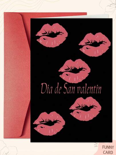 1pc Charming Spanish Valentine's Day Card (With Envelope) - Romantic Gift, Ideal For Husband/Boyfriend/Wife/Girlfriend, Valentine's Day/Wedding Anniversary/Birthday