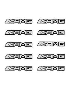 4/8件套汽车音响装饰3D铝制徽章贴纸，适用于奔驰AMG C200 C260 C300 W108 W124 W126 W140 W168 W169 - 均碼 - 查看 9
