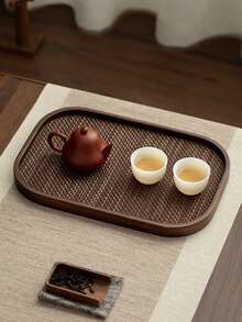 1pc Bamboo Serving Tray, Suitable For Holding Food, Snacks, Beverages, Sushi, Steak, Pizza, Desserts, Cakes, Breads, Also Can Be Used As Breakfast, Coffee, Tea Tray And Appetizer Tray, Suitable For Occasions Like Halloween And Eid Al-Fitr - Maroon - View 6