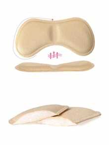 10pcs Soft & Comfortable Anti-Friction Heel Grips, Anti-Slip Heel Pads - Beige - View 2