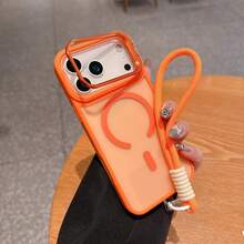 Ốp điện thoại sạc không dây từ tính cao cấp, tương thích với các dòng máy mới 17/16/15/14/13/12/11, có chân đế ẩn và dây đeo miễn phí. Được làm từ chất liệu mềm mại mới, cảm giác chạm thoải mái, bao gồm miếng bảo vệ camera bằng kim loại cao cấp. Phù hợp với 17 Pro Max, 17 Pro và các dòng máy khác, xem rảnh tay, ốp điện thoại du lịch, vỏ tối giản, vỏ bảo vệ thời trang, ốp bảo vệ nhẹ, vỏ từ tính, miếng dán bảo vệ camera, dành cho người thường xuyên đi du lịch. - hồng - Xem 1