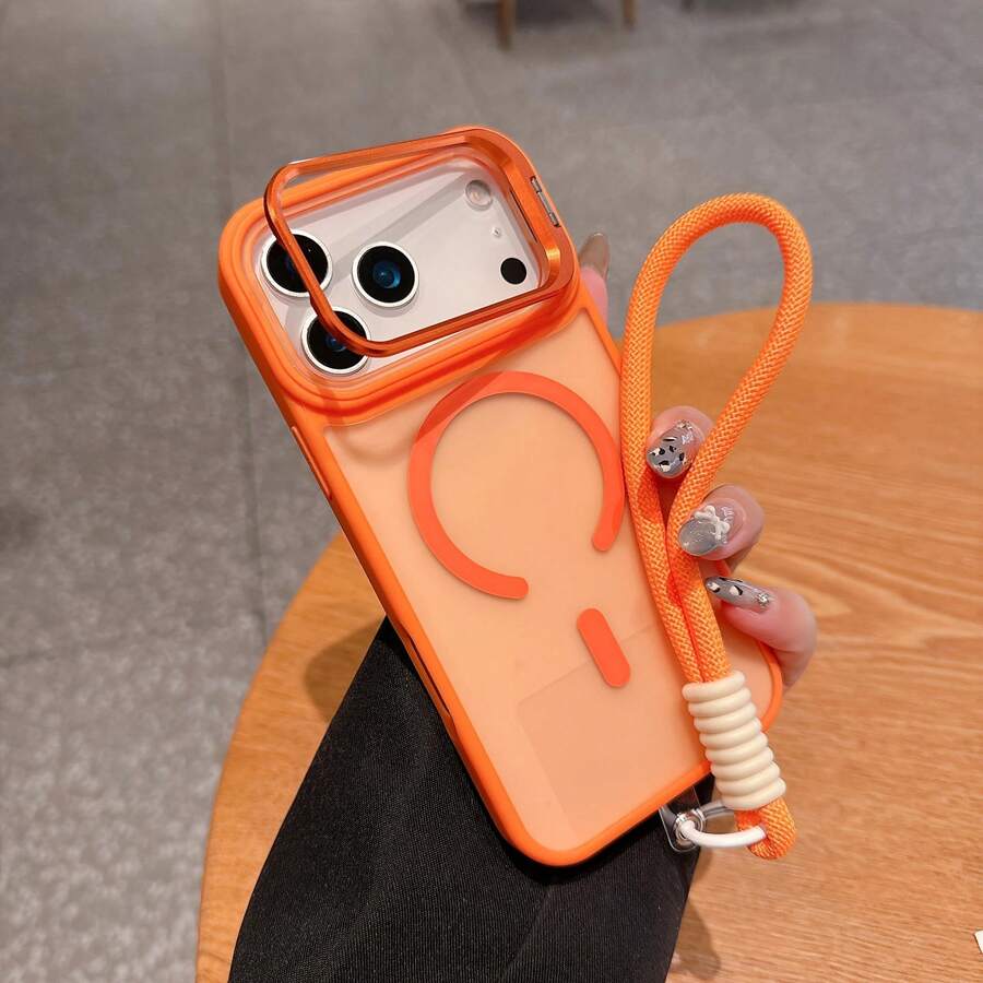 Ốp điện thoại sạc không dây từ tính cao cấp, tương thích với các dòng máy mới 17/16/15/14/13/12/11, có chân đế ẩn và dây đeo miễn phí. Được làm từ chất liệu mềm mại mới, cảm giác chạm thoải mái, bao gồm miếng bảo vệ camera bằng kim loại cao cấp. Phù hợp với 17 Pro Max, 17 Pro và các dòng máy khác, xem rảnh tay, ốp điện thoại du lịch, vỏ tối giản, vỏ bảo vệ thời trang, ốp bảo vệ nhẹ, vỏ từ tính, miếng dán bảo vệ camera, dành cho người thường xuyên đi du lịch. - hồng - Xem 1