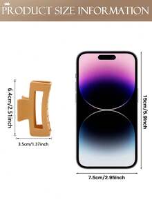 8 件女士时尚简约纯色中号方形发夹发夹，适合日常使用，推荐作为女士发饰礼物发饰秋季爪夹时尚发夹秋季发夹冬季配饰适合度假装女士 - 彩色 - 查看 6