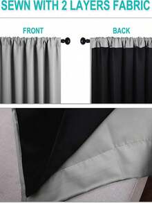 1 件装全遮光隔热窗帘 - 99% 防紫外线涤纶面料，杆袋式悬挂，不可漂白平纹织物，卧室艺术主题，涂层遮光隔热，降噪 - 卧室、农舍和学校的理想之选，有助于深度睡眠