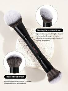 MAANGE Bộ 2/6 cọ trang điểm chuyên nghiệp siêu mềm, kèm hộp giấy, lông mềm mại, nhỏ gọn, thích hợp dùng cho phấn phủ, má hồng, che khuyết điểm, phấn mắt, trang điểm chi tiết, lý tưởng cho người mới bắt đầu và làm quà tặng, phù hợp sử dụng tại nhà hoặc khi đi du lịch. - màu đen - Xem 6