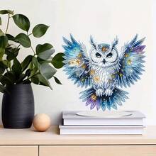 2D Acrylic Majestic Owl Decor Set, Stylish Shiny Display For Home And Office - Multicolor - View 5
