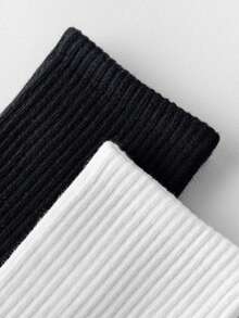 5双/10双/20双装 男士中筒袜，秋冬季，纯黑/白/灰，束脚踝，运动袜 - 彩色 - 查看 9