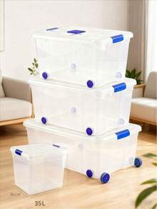 1个带安全锁盖的大号储物盒，多种尺寸可选。透明多用途储物盒，适用于家庭、食品储藏室、办公室、车库和厨房。 - 多重規格 - 查看 2