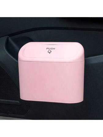 1个迷你创意车载垃圾桶，悬挂式车载垃圾桶侧门储物盒，汽车配件，汽车必备品