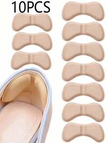 10pcs Soft & Comfortable Anti-Friction Heel Grips, Anti-Slip Heel Pads - Beige - View 5