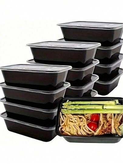 5/10/15/30/50 pièces Boîtes alimentaires jetables avec couvercles, boîtes à lunch en plastique rectangulaires, stockage de cuisine commercial, convient pour les pique-niques, les restaurants, les plats à emporter, les fournitures de cuisine, la rentrée scolaire