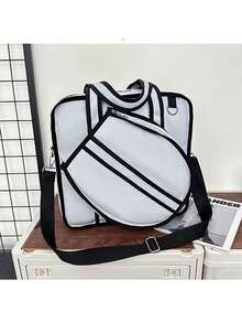 Korean Style Canvas Tennis Bag, Portable Large Capacity Handbag Shoulder Bag, Outdoor Sports Tennis Racket & Badminton Racket Storage Bag - Multicolor - View 8