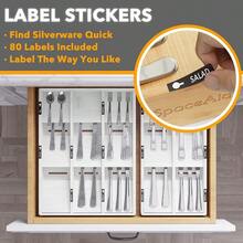 HAWTBamboo Silverware Drawer Organizer With Labels Kitchen Utensil Tray Holder Organizer For Flatware Cutlery Spoon And Knives Drawer Storage Organization White 6 Slots - trắng - Xem 3