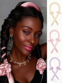 10pcs Sleep Hair Styling Tools Set, Curler 1pc Silk Pillowcase For Hair And Skin Queen Set, Silk Heatless Curling Set, Overnight Curling Iron, 1pc Sleep Soft Eye Mask, 1pc Sleep Silk Nightcap, Sleep Essential Set - Purple - View 7