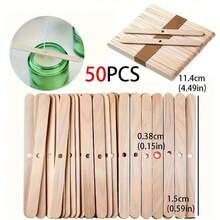 50/100/200/500pcs Candle Wick Holders, Single Wooden Stick Design, Candle Wick Fixing Boards, Candle Wick Fixing Holders, DIY Handmade Stirring Tools, Easy To Use, Suitable For Scented Candle Making, Handicrafts, DIY Gifts, Handcraft Enthusiasts
