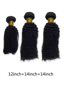 1/3 pachet extensii de păr uman afro creț, virgin, neprocesat, culoare neagră naturală, extensii de păr creț, extensii de păr uman creț, culoare neagră naturală, pentru femei, toate etniile, versatilitate în coafare, bucle voluminoase, pachete de păr uman afro creț
