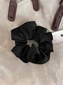 1 pieza/2 piezas/3 piezas/4 piezas Coleteros de satén sedoso negro/marrón/caqui, lazos de pelo elegantes, versátiles y minimalistas de unicolor, adecuados para uso diario casual, viajes, coleta, moño, lavado de cara, maquillaje y combinación de atuendos - Multicolor - Ver 7