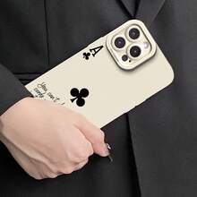 Phone Case: Plum Ace Playing Cards Pattern UV Printing Phone Cover 360 Degree Full Protection For IPhone 11 12 13 14 15 16 Pro Max XR X/ XS 7 8 Plus SE  For Smartphone Best Gift Birthday Gift Boy & Girl,Suitable For IPhone17 Air - 白色 - 查看 5