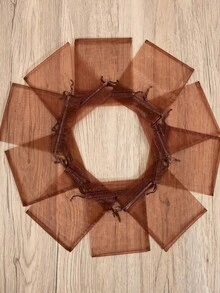 5/20 pièces Lot de sacs en organza de couleur unie, sacs cadeaux pour emballage de bonbons et chocolats, sacs en maille, sacs cadeaux à cordon pour rangement de bagues et boucles d'oreilles - Marron - Voir 5