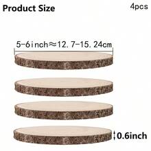 2pcs 6-7 Inch Natural Wood Slices, Suitable For Tabletop Decor, Crafts, Painting, Wedding Decoration, DIY Projects, Christmas Decoration - Wood Color - View 14