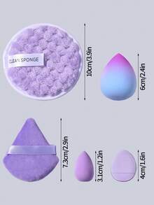 1/6pcs Hot Selling Pineapple Texture Slouchy Makeup Remover Sponge, Double-Sided Cleansing Face Wash Sponge, Soft Exfoliating Bath Sponge, Gradient Color Large Size Dry/Wet Dual-Use Makeup Sponge, Triangle Setting Powder Puff, Teardrop Concealer Sponge, Thumb Makeup Sponge, Popular Seller