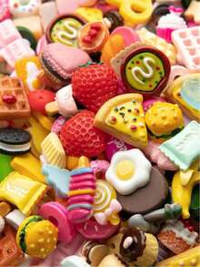 50pcs Assorted Miniature Realistic Food & Beverage Resin Pieces - Miniature Kitchen Playset For Adults (Random) - Multicolor - View 7