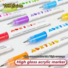 168-Colour Liquid Acrylic Gel Pen Set, 1.0 Hard Tip, High Colour Concentration, Gradient Colour Scheme, Suitable For Writing, Drawing, Doodling, And Use On Multiple Surfaces
