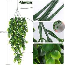 1/25pcs Artificial Plants - Eucalyptus, Baby's Breath, Fake Flowers, Suitable For Home, Restaurant, Living Room, Outdoor Garden Decor, Mother's Day Gift, Birthday Gift, Graduation Gift, Wedding Gift, Floral Arrangement, Photography Props, Autumn, Spring, Vase, Floral Wall, Wreath, Bridal Bouquet, Wedding Decor, DIY Wreath Materials, Birthday Party Decor, Home Decor Accessories, Valentine's Day - Green - View 3