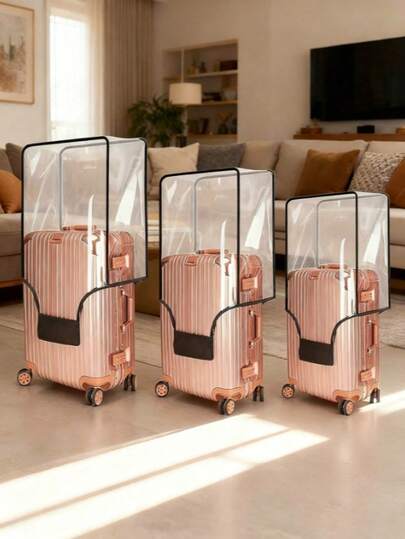 1个透明行李箱套，防水防尘旅行行李箱套保护套，加厚PVC防刮行李箱套保护套