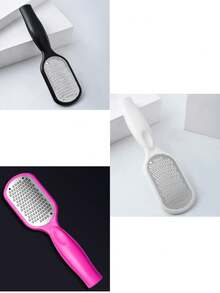 3-Color Professional Stainless Steel Foot Scraper - Splash-Proof Design, Anti-Rust Handle, Essential Tool For Home Spa, Foot & Nail Care, High-Quality Textured Scraper, Ergonomic Grip, Foot Care, Callus Removal, Foot Exfoliation, Valentine's Day Gift, New Year Gift, Foot File, Callus And Corn Remover - Multicolor - View 2