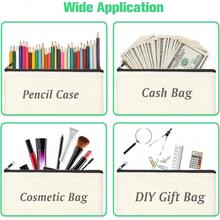 KKXY Canvas Pouch- Multi-Pure Cosmetic Bag With Zper DIY Craft Canvas Zper Pouch B Makeup Bags Bulk Travel Tetry Bag For Sage 8.3 X 5 Inches - Màu be - Xem 4