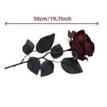 50cm/20 polegadas - Flores Artificiais Pretas Rosas Flores de Seda Falsas com Haste Longa Família Casamento Festa Halloween Gótico Departamento Escuro Decoração Foto Ao Ar Livre Simulação de Flor Decoração Escura Simulação Buquê de Rosas. Presentes para Mulheres, Casamento, Flores Falsas, Planta Falsa, Decoração da Sala de Estar, Decoração da Sala de Estar, Presente de Aniversário, Decoração da Casa, Decoração da Casa, Enfeites da Casa, Decoração do Quarto. - Preto - Visão 4