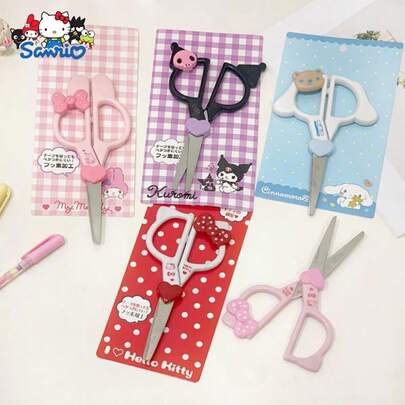 1pc Authentic Sanrio Cartoon Cute Hello Kitty, Pompompurin, Kuromi Handmade Stationery Scissors, Suitable For Students, DIY, Office, Sewing, Arts & Crafts, Gift