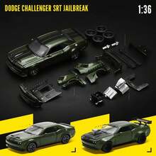 Burago 1:36 Dodge Challenger Customized Car Model, Assembled Diecast Alloy Vehicle Toy, Disassemblable Off-Road Car Gift For Boys - Multicolor - View 6
