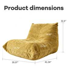 SANAE Adult-Size Extra-Large Bean Bag Chair Memory Foam-Filled Bean Bag Sofa, Faux Fur Leisure Chair With Ergonomic Design. It Is A New-Style , A Large Decorative Sofa Suitable For Gaming, Reading And Relaxation, And No Assembly Required. - Nghệ - Xem 6