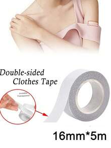 1/3 Roll Invisible Double-Sided Tape, 5m Anti-Flashing Breast Petals, Waterproof Anti-Slip Fixation Tape, Fashion Double-Sided Tape - Strong Body Adhesive, Suitable For Clothing, Body, Scarf, Beauty, Applicable To All Fabrics And Skin Types, Transparent Dress Bust Protector Sticker, Gift For Family, Friends And Colleagues, Essential For Ladies Dresses, Open Shoulder Tops, Low-Cut Necklines, Summer Cooling, Beach, Travel, Anti-Flashing - Multicolor - View 1