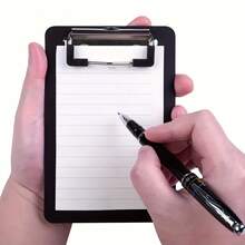 1pc 4x6inch Mini Pocket Notebook - Durable PP Material, Matte Surface, Portable Clip Design, Suitable For Receipts, Bills, Office, Travel, And Home Use, Work Notebook, Office Supplies - Black - 1Pc - View 1