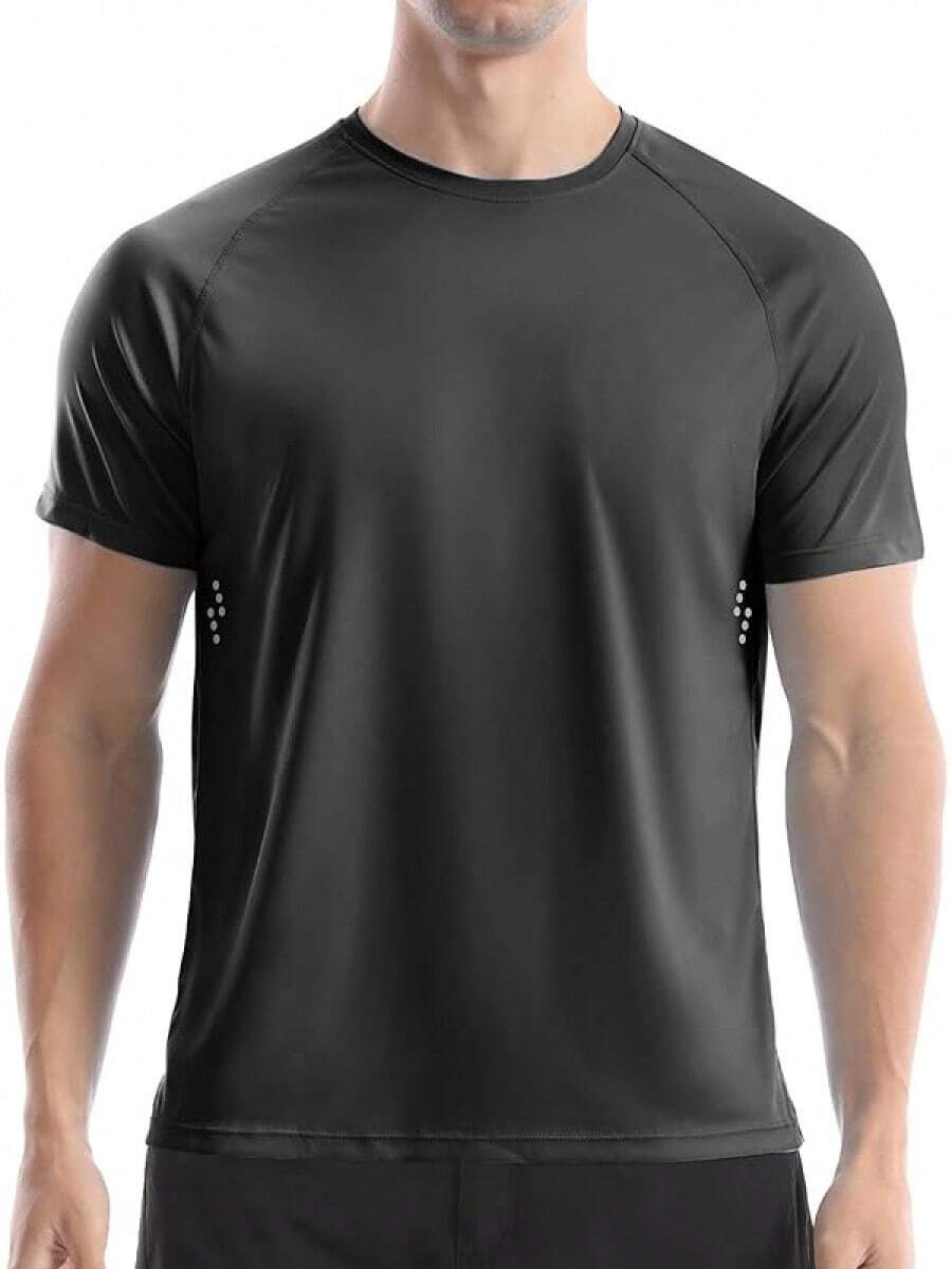 Men's UPF 50+ Swim Shirts, Short Sleeve Rash Guard, Quick Dry-Shirt Fishing And Surfing - 炭灰色 - 查看 1