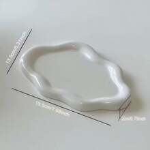 1pc Minimalist Asymmetrical Shape Jewelry Tray - White - View 3