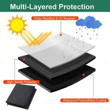 Outdoor Dust Cover, Furniture Cover, Sofa Cover, Sun Protection Cover For Patio, Black, Suitable For Indoor Household Chairs, Outdoor Garden Chair Protection - Black - View 3