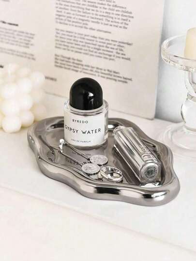 2pcs/1pc 7.68*5.32 Inch Asymmetric Cloud-Shaped Tray, Nordic Style Jewelry Storage Tray, Jewelry Collection Decorative Board, Jewelry Display Tray, Women's Gift, Home Decor, Bedroom Decor