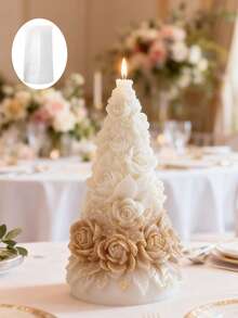 3D玫瑰树硅胶蜡烛模具 - 香薰石模具，逼真的花枝细节 | 耐热、可重复使用、易脱模 | 适用于DIY蜡烛、香薰石、树脂和石膏 | 家居装饰、手工礼品和浪漫氛围的理想之选 - 白色 - 查看 7