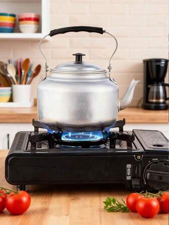 1pc Vintage Aluminum Teapot With Filter, Retro Style Kettle For Boiling Water, Tea Brewing, Alcohol Heating, Mini Small Teapot For Home, Outdoor, Restaurant Use