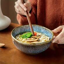 Handmade Ceramic Tableware Set, Including Soup Bowl, Plate, Noodle Bowl, Rice Bowl, Dipping Sauce Dish. Unique Asymmetrical Design - Suitable For Home, Restaurant Or Hotel Use, Restaurant Dinnerware | Artistic Bowl Design | Smooth Glaze Bowls - Multicolor - View 7