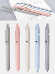 Retro High-Appearation-Grade Black Pen Student Creative Practice Pen, Morandi Colored Student Stationery Neutral Quick-Drying Carbon Pen, Office Signature Pen 1 /5 Pieces