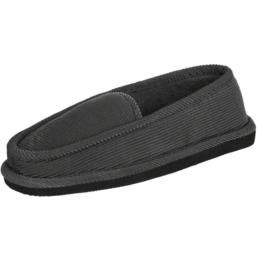 Men's House Slippers Memory Foam Moccasin Slippers Comfy Indoor Outdoor House Shoes Bedroom Soft Plush Warm Lining House Slippers - 灰色 - 查看 1