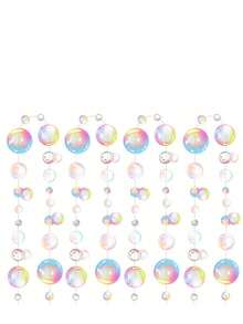 4个透明泡泡花环美人鱼派对装饰，彩色扁平镂空挂饰，适用于生日、洗礼、婚礼、海洋主题墙贴、婴儿派对、水下节日、儿童拍照道具、家居装饰、房间装饰、墙面装饰礼品、毕业典礼 - 彩色 - 查看 7